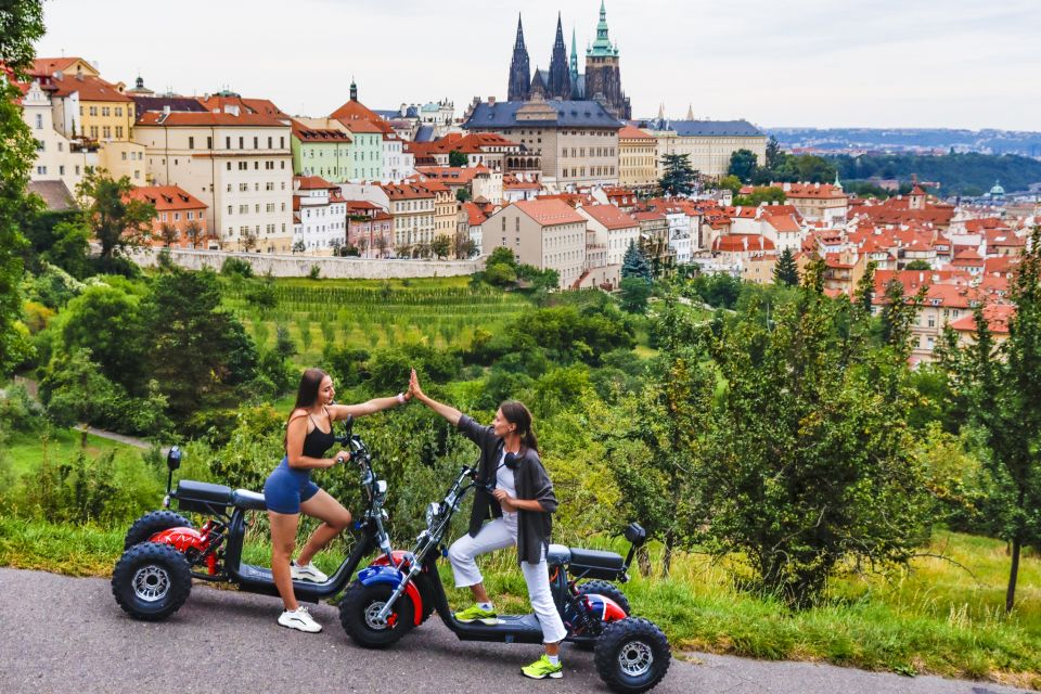 Grand City Tour on Electric Trike in Prague - Live Guided - John Lennon Wall and Charles Bridge view: the best photo rhythm of the ride