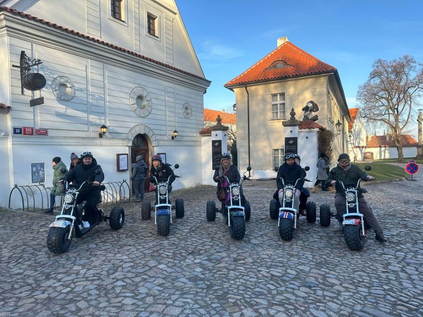 Grand City Tour on Electric Trike in Prague - Live Guided - Franz Kafka Museum and Rudolfinum from the outside: culture stops without ticket pressure