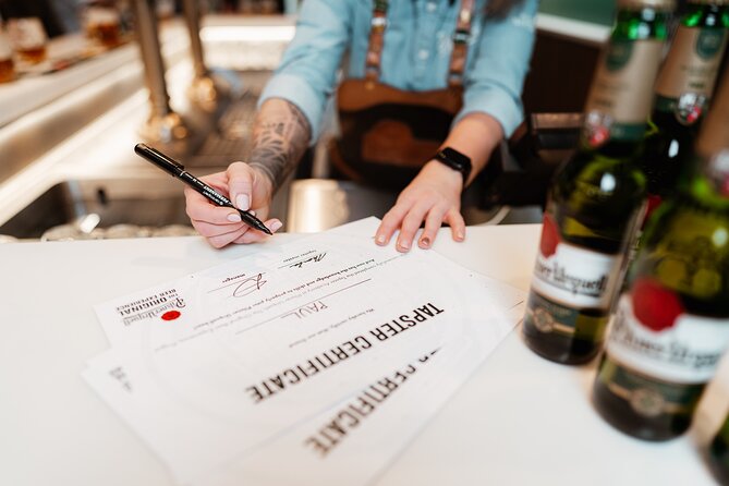 Prague Beer Pouring Class at Pilsner Urquell - Certificate and name-labeled bottle: a souvenir with actual meaning
