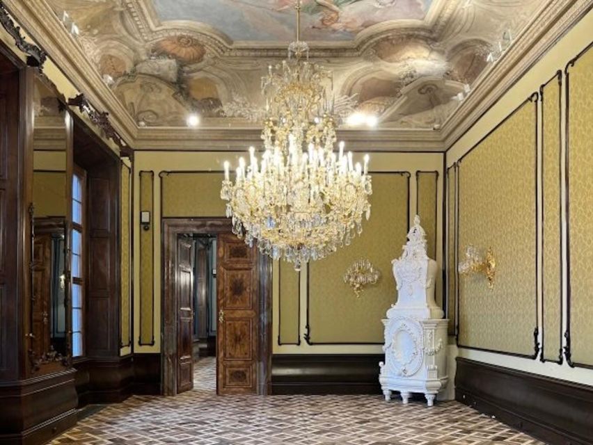 Prague: Clam-Gallas Palace Entry Ticket with Audio Guide - Antecamera and the Golden & Turquoise Halls: theater meets restoration