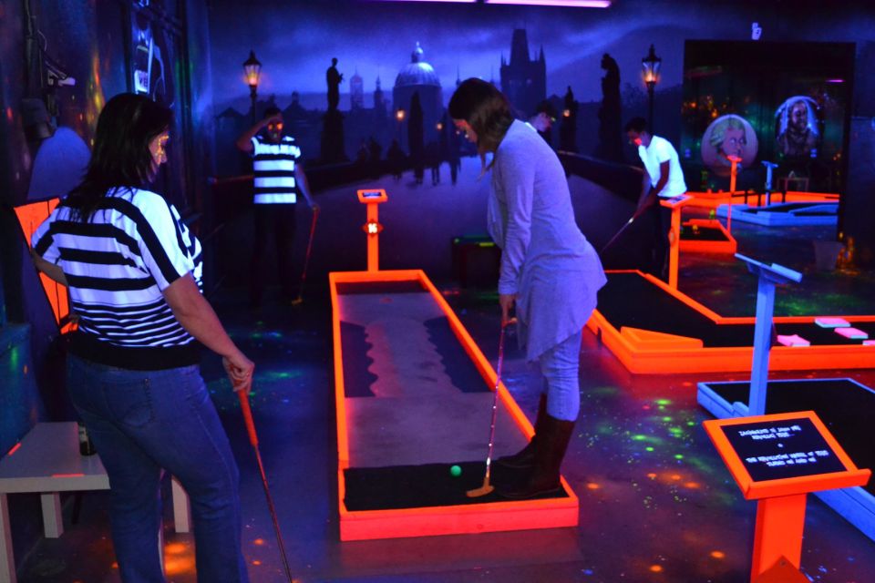 Prague: Glow Golf Mini Golf Game by UV Light - Glow Gear and the Atmosphere: Face Paint, Glowsticks, and Music