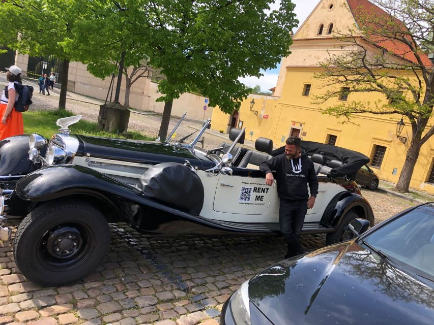 Prague: Private Tour by Vintage Car - National Theatre and the last-mile cultural finish