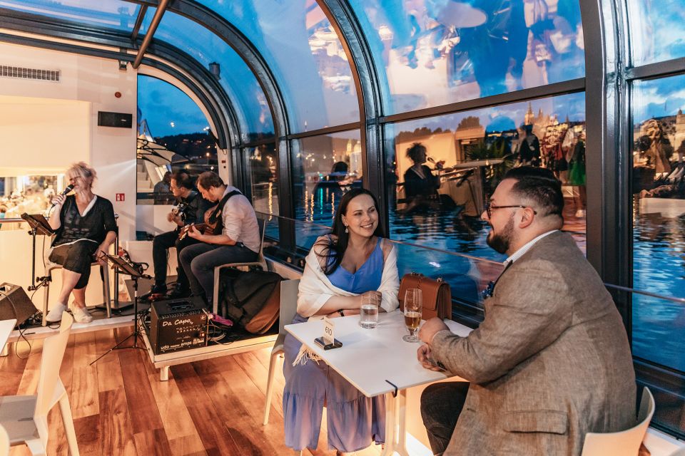 Prague: Sightseeing Dinner Cruise on Open-Top Glass Boat - Welcome Drink, Live Music, and the Onboard Layout That Changes Your Experience