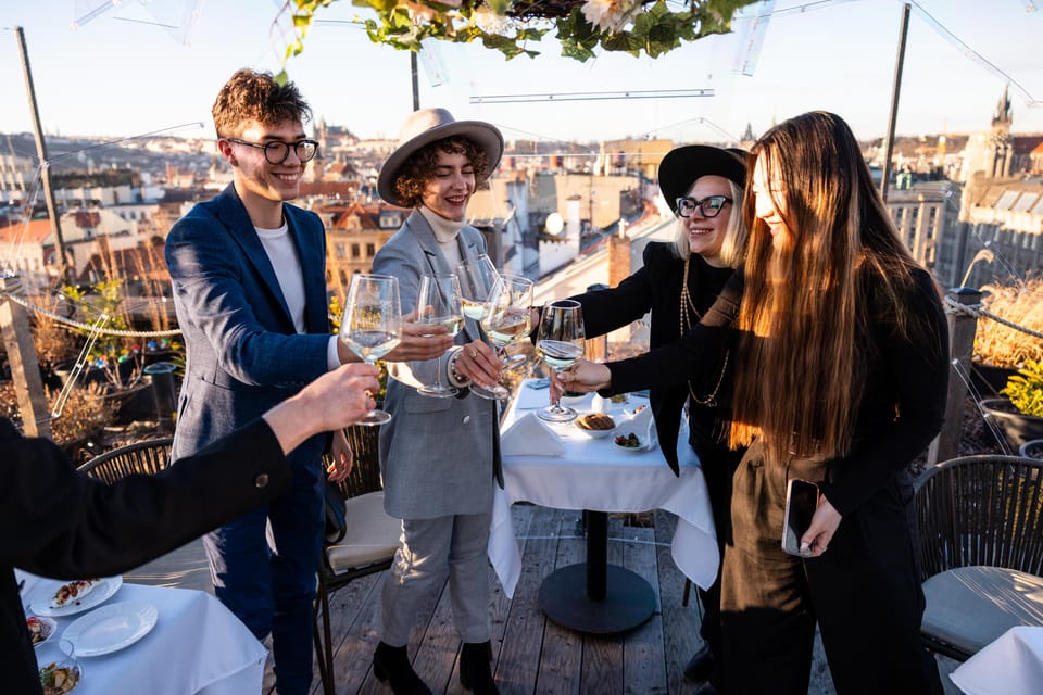 Prague: Sky Bar Aperitivo Menu with Drink & Panoramic Views - What you’ll actually eat and sip: small plates done Prague-style