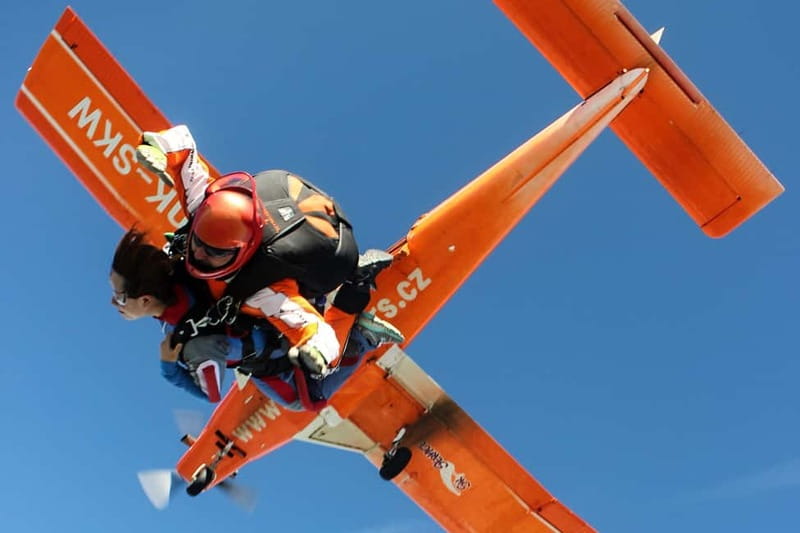 Tandem Skydiving Adventure in Prague - 60 seconds of freefall, then a slower parachute glide